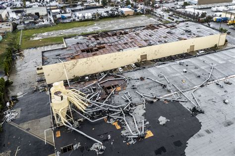 Rare tornado near Los Angeles rips building roofs; 1 injured